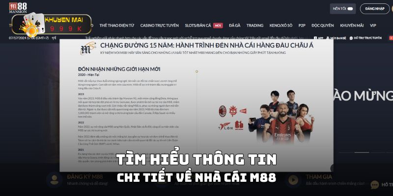 Thông tin chi tiết về nhà cái M88