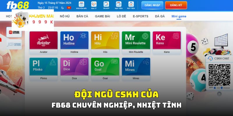 Đội ngũ CSKH của FB68 chuyên nghiệp, nhiệt tình